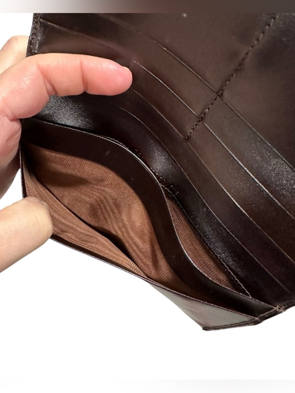 FENDI Zucca Tan & Black Canvas & Brown Leather Slim Long Bifold Wallet - Picture 7 of 14